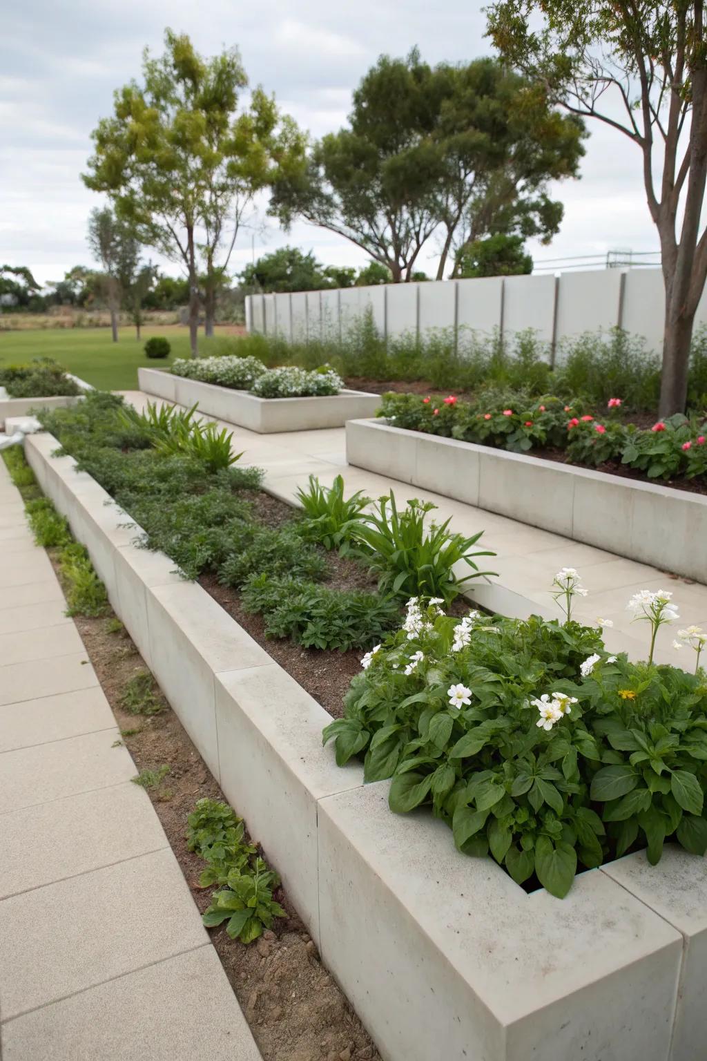 Simple lines create an elegant garden border.
