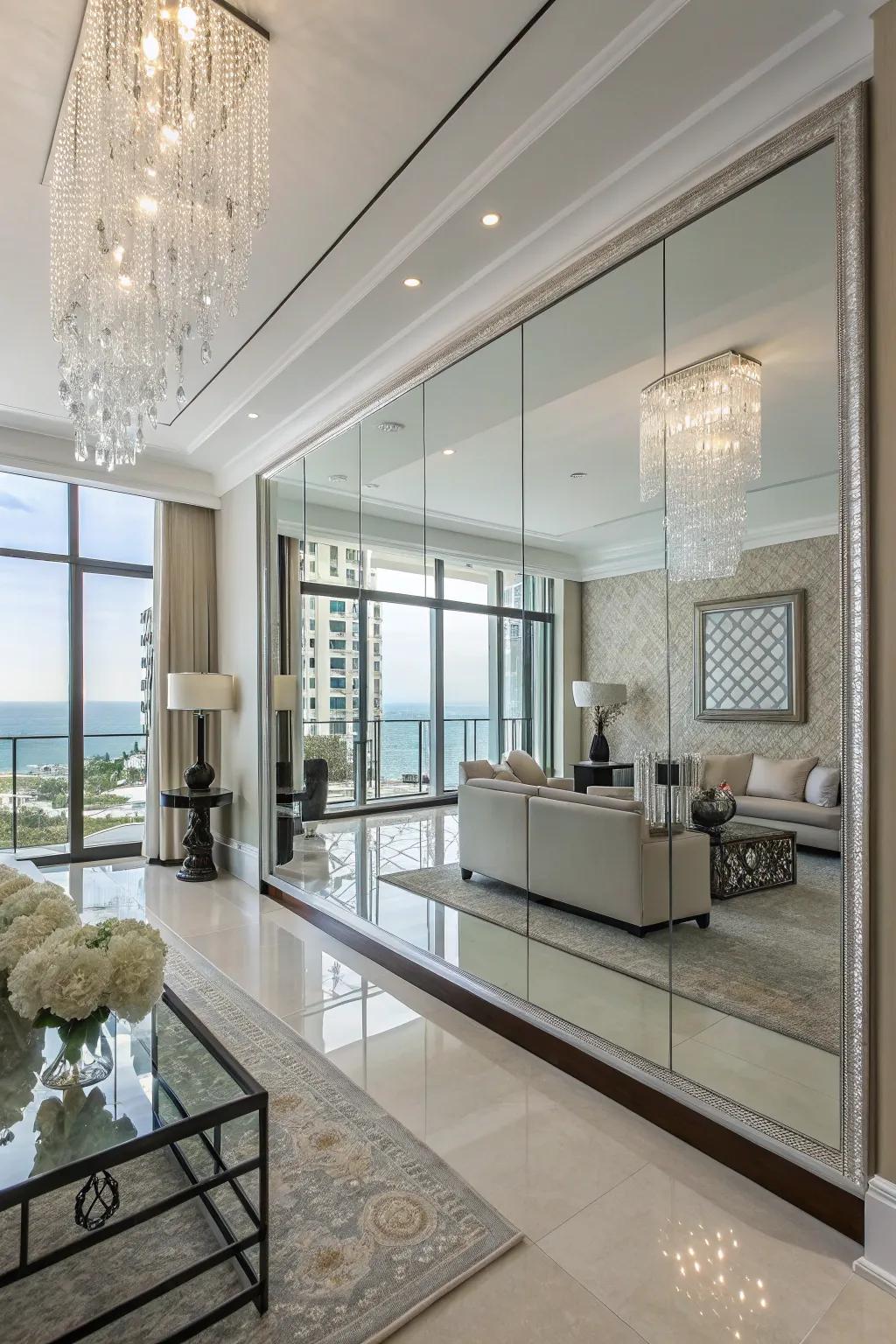 Reflective surfaces boost brightness and spatial perception.