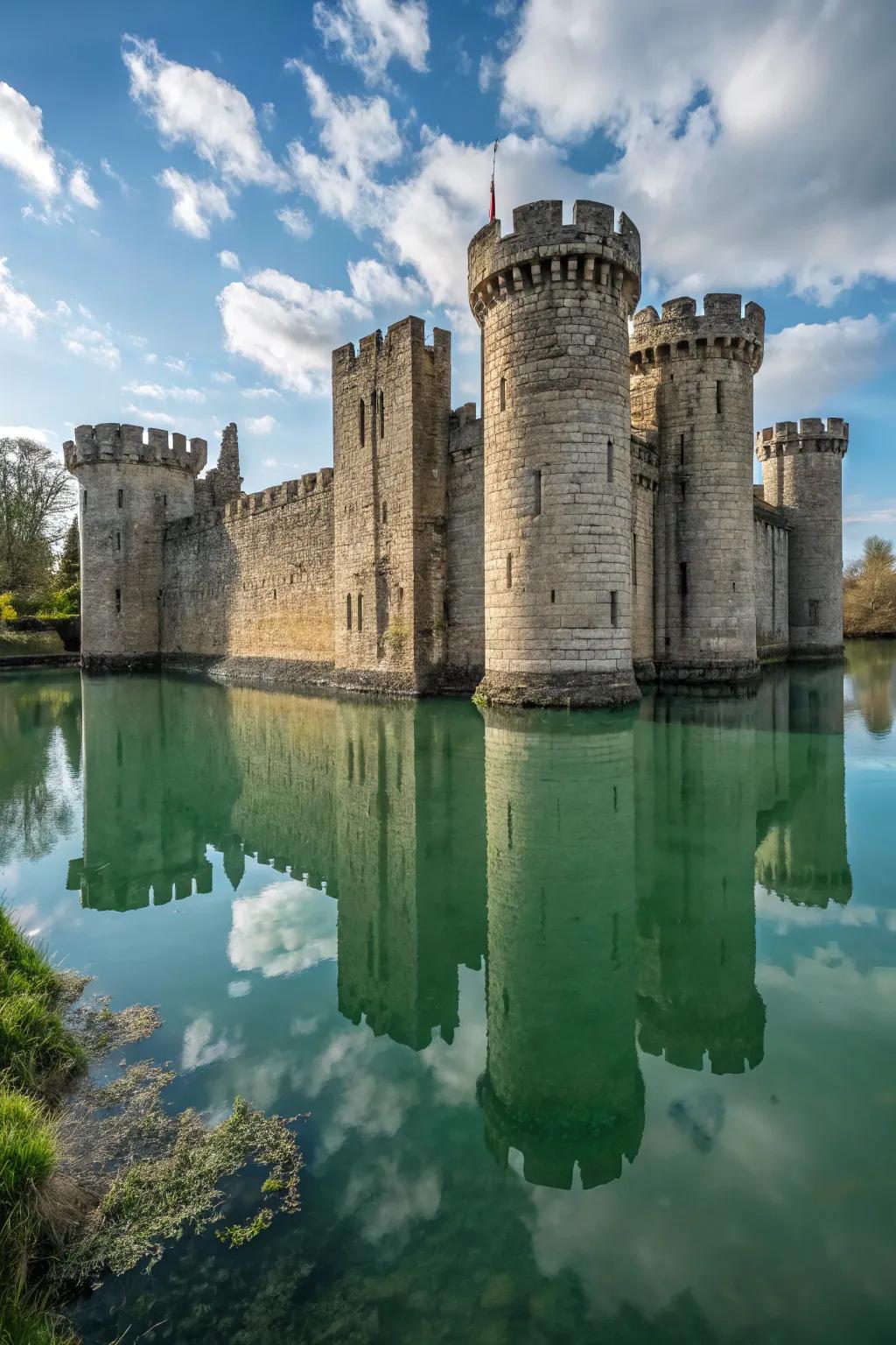 A tranquil oasis surrounded by water.