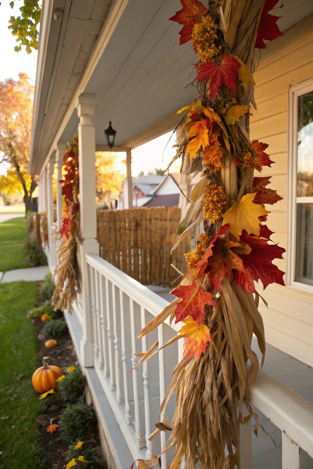 A dried corn stalk chain delivers celebratory beauty within your design.