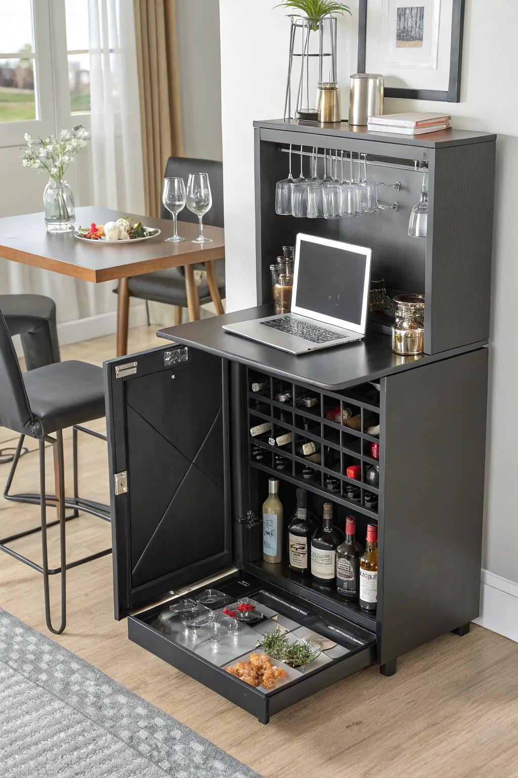 A multi-functional bar delivers versatility for limited spaces.