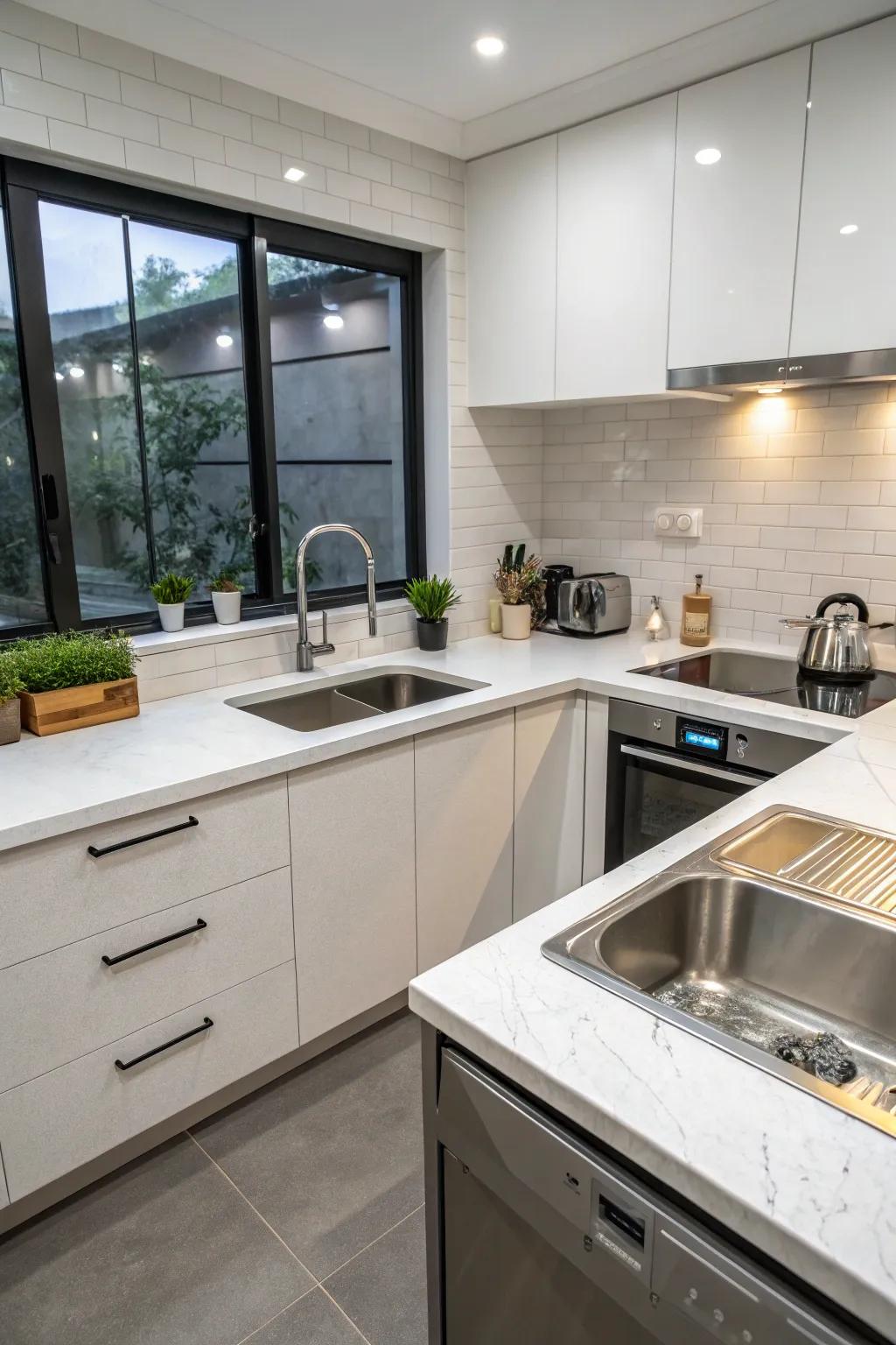 Plenty of worktop space around your sink enhances functionality and efficiency.