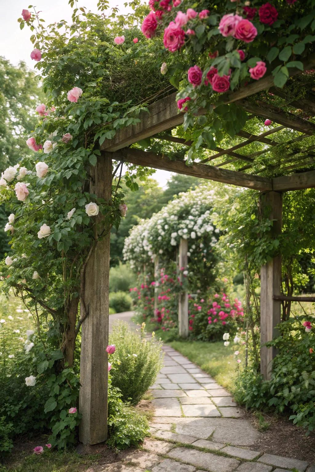 Arches and supports introduce vertical interest and charm.
