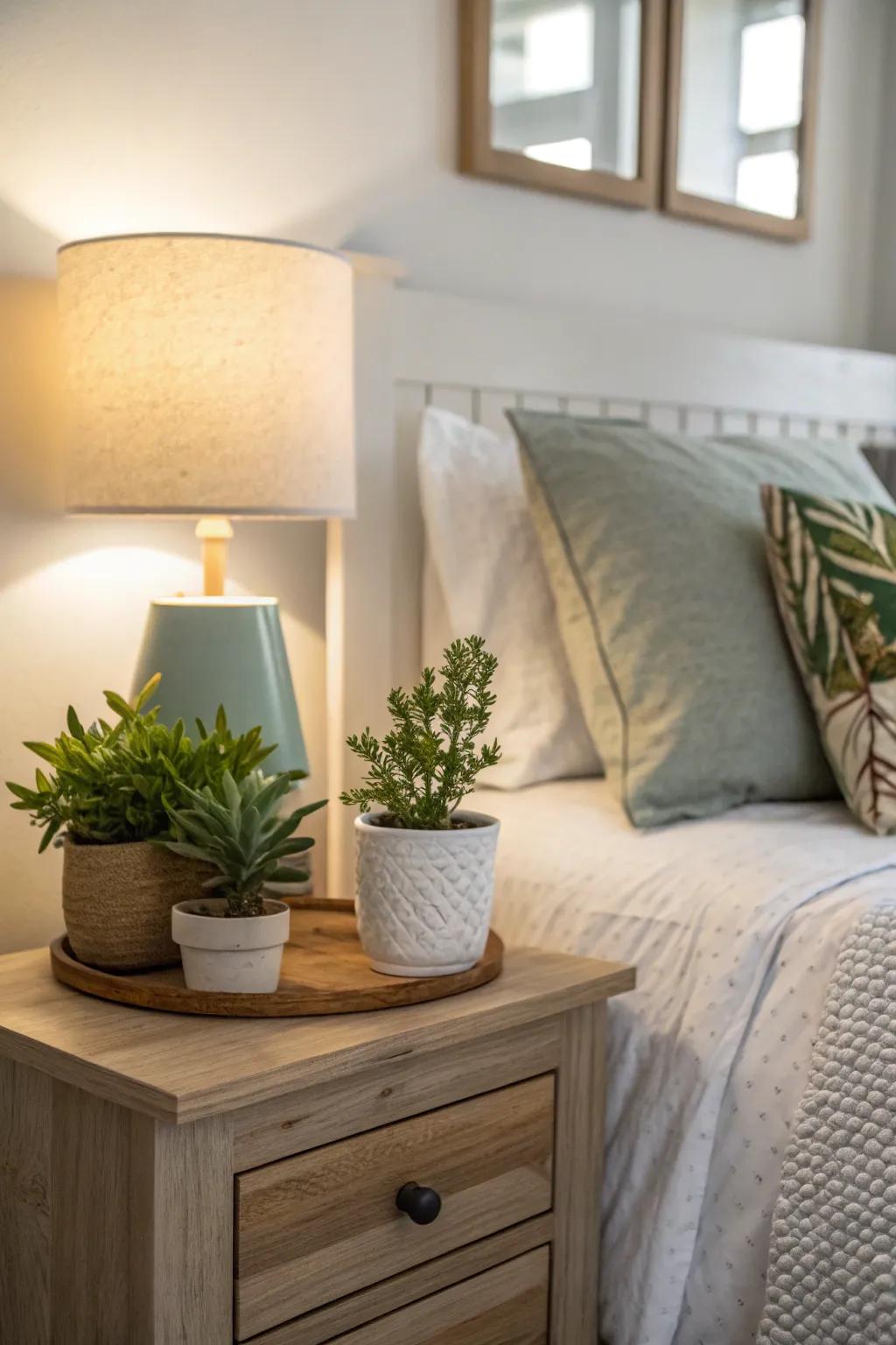 Bedside plants provide a peaceful presence and a breath of fresh air.