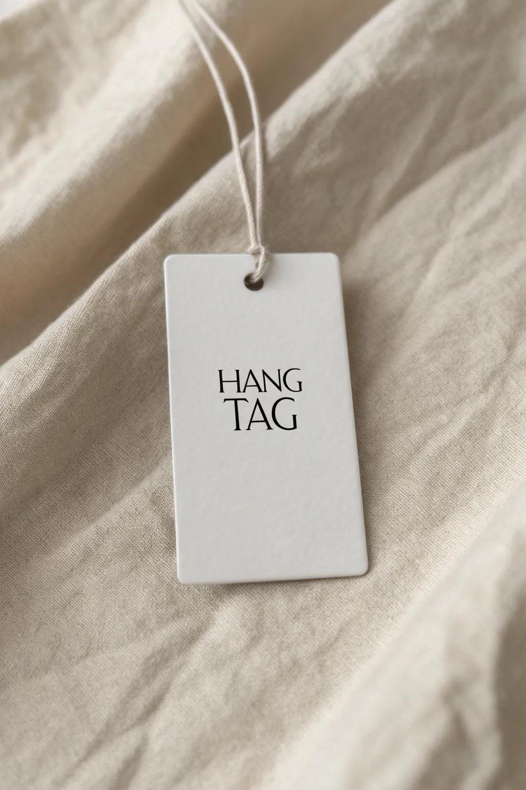 A minimalist hang tag design that exudes elegance with its simplicity.