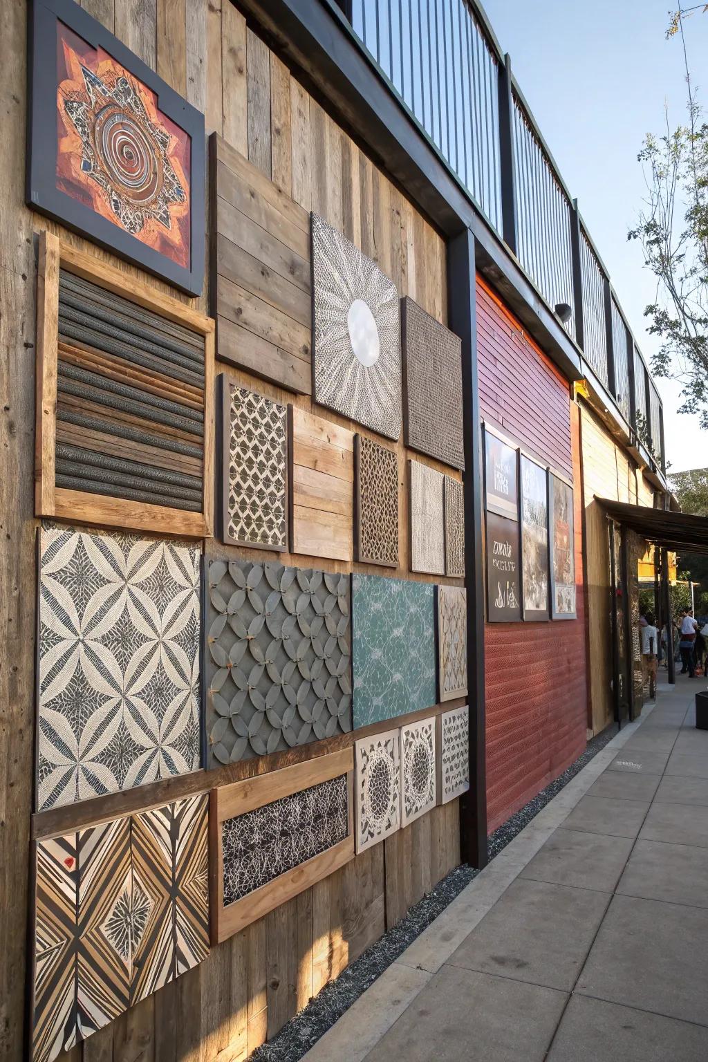 Mixed materials enhance the beauty of this unique wall art.