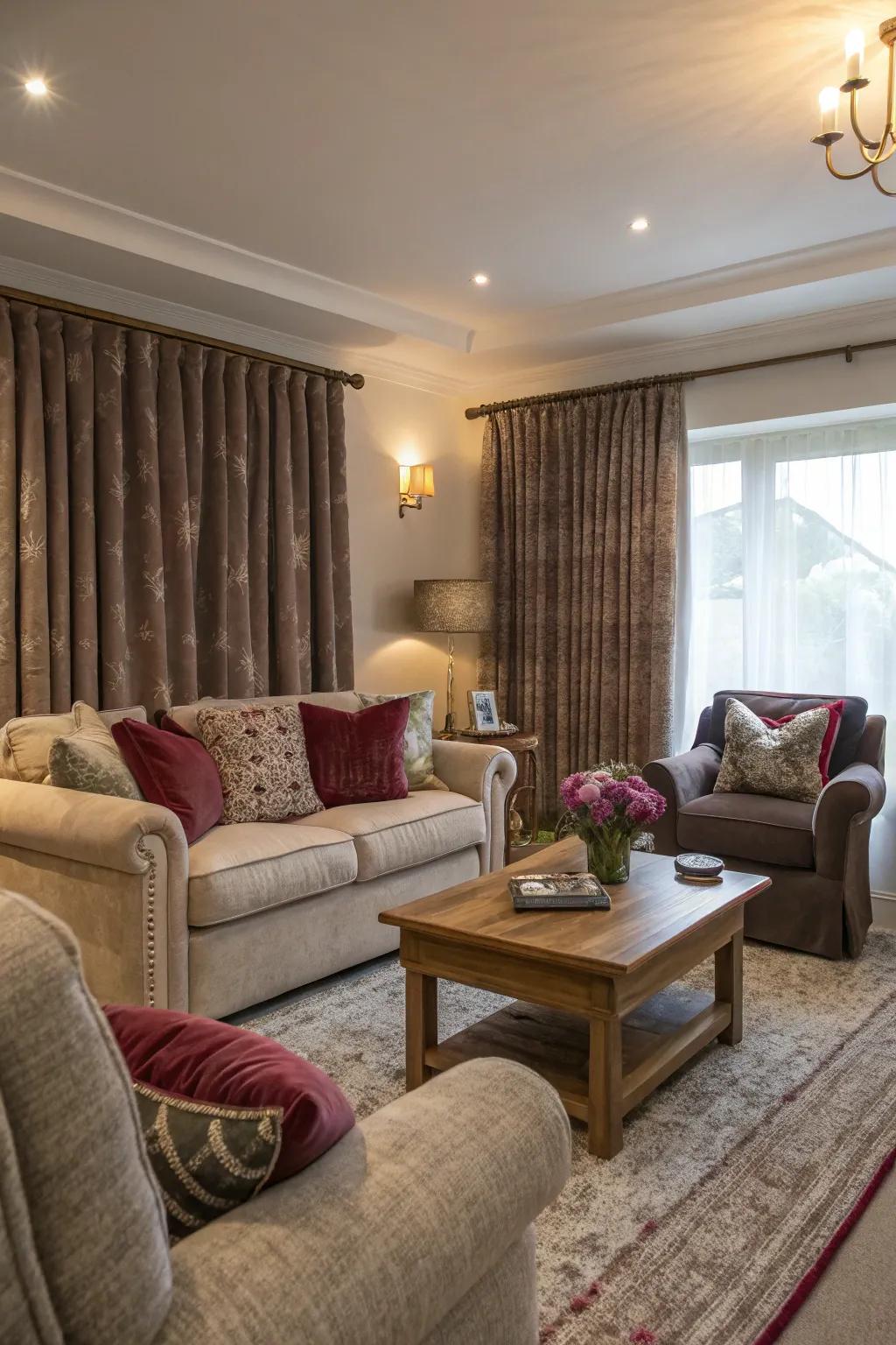 Textured window coverings add a sense of warmth and luxury to your decor.