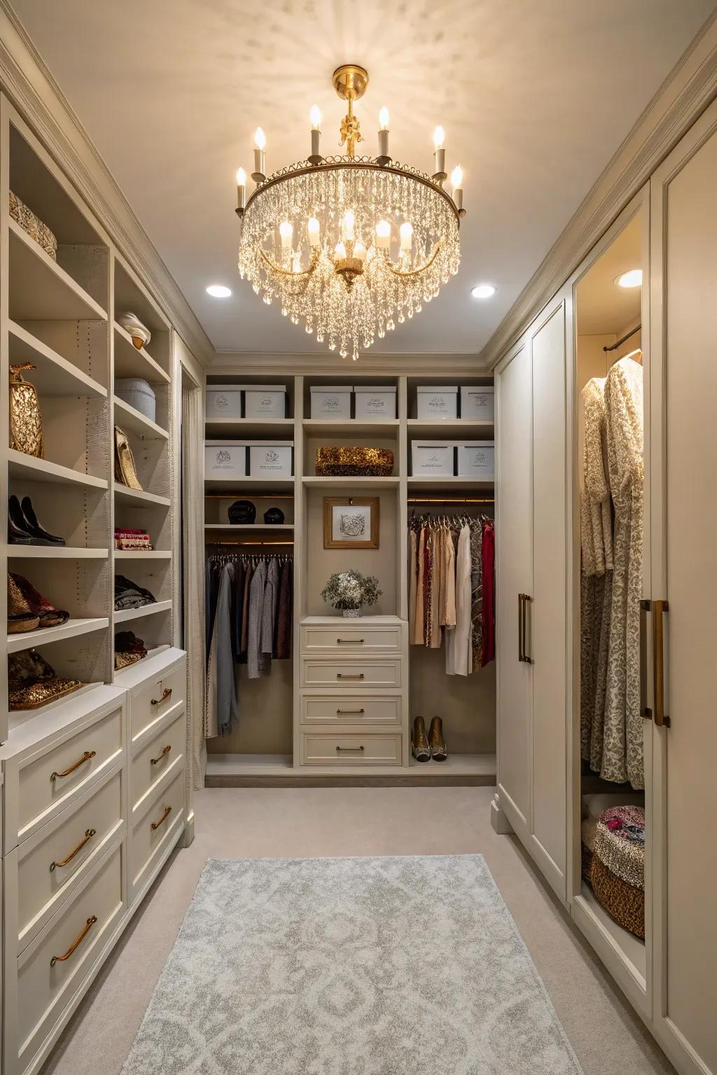 Incorporate individuality into your closet with unique design elements.