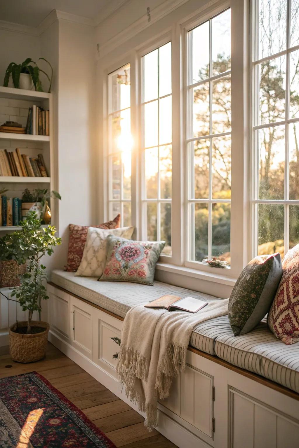 Fitted window relaxation nook offering a superb corner for relaxation