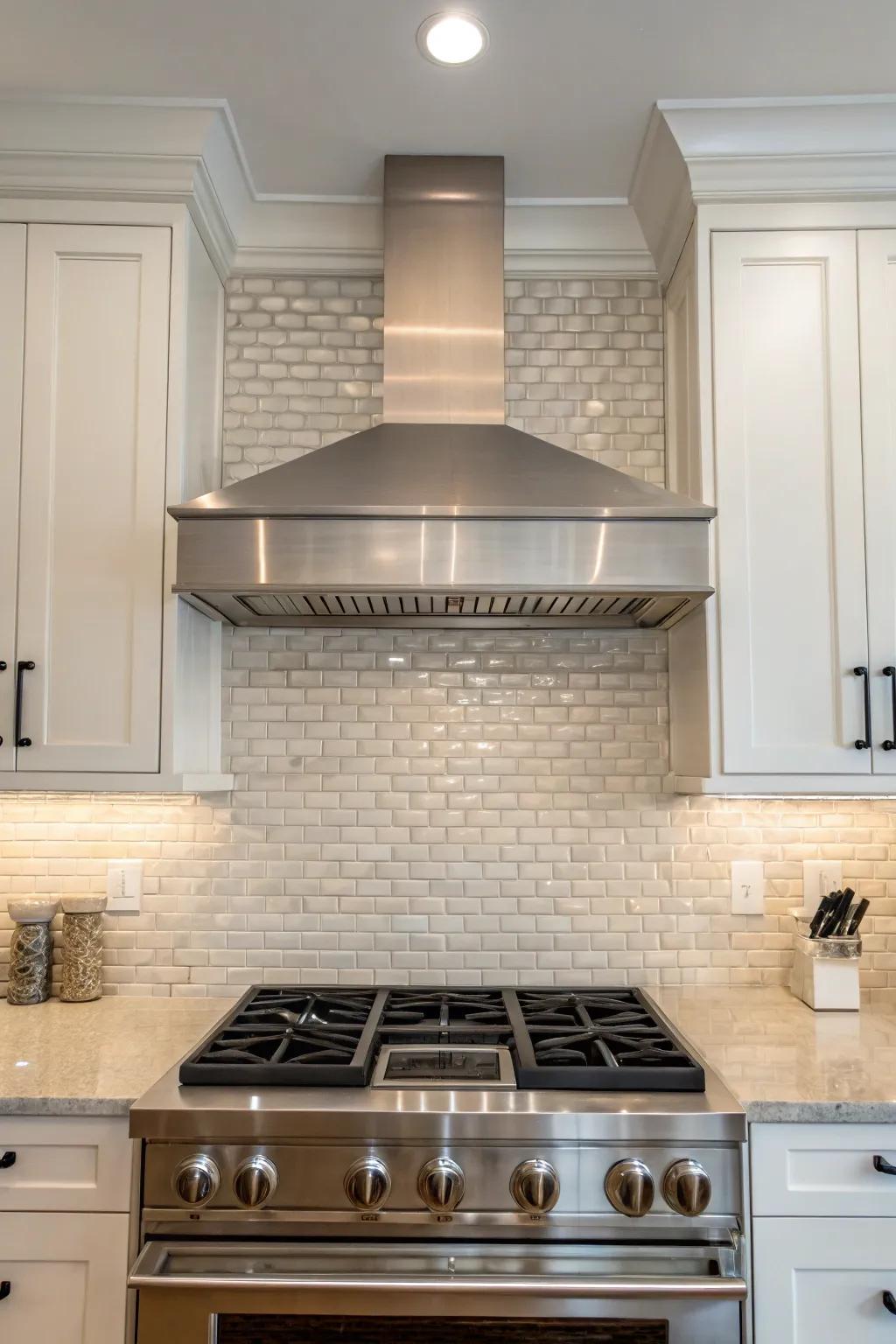 Coordinating hoods and backsplashes creates visual harmony.