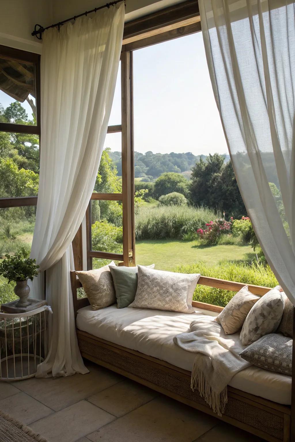 A daybed ideally situated by a window, delivering natural light and beautiful views.