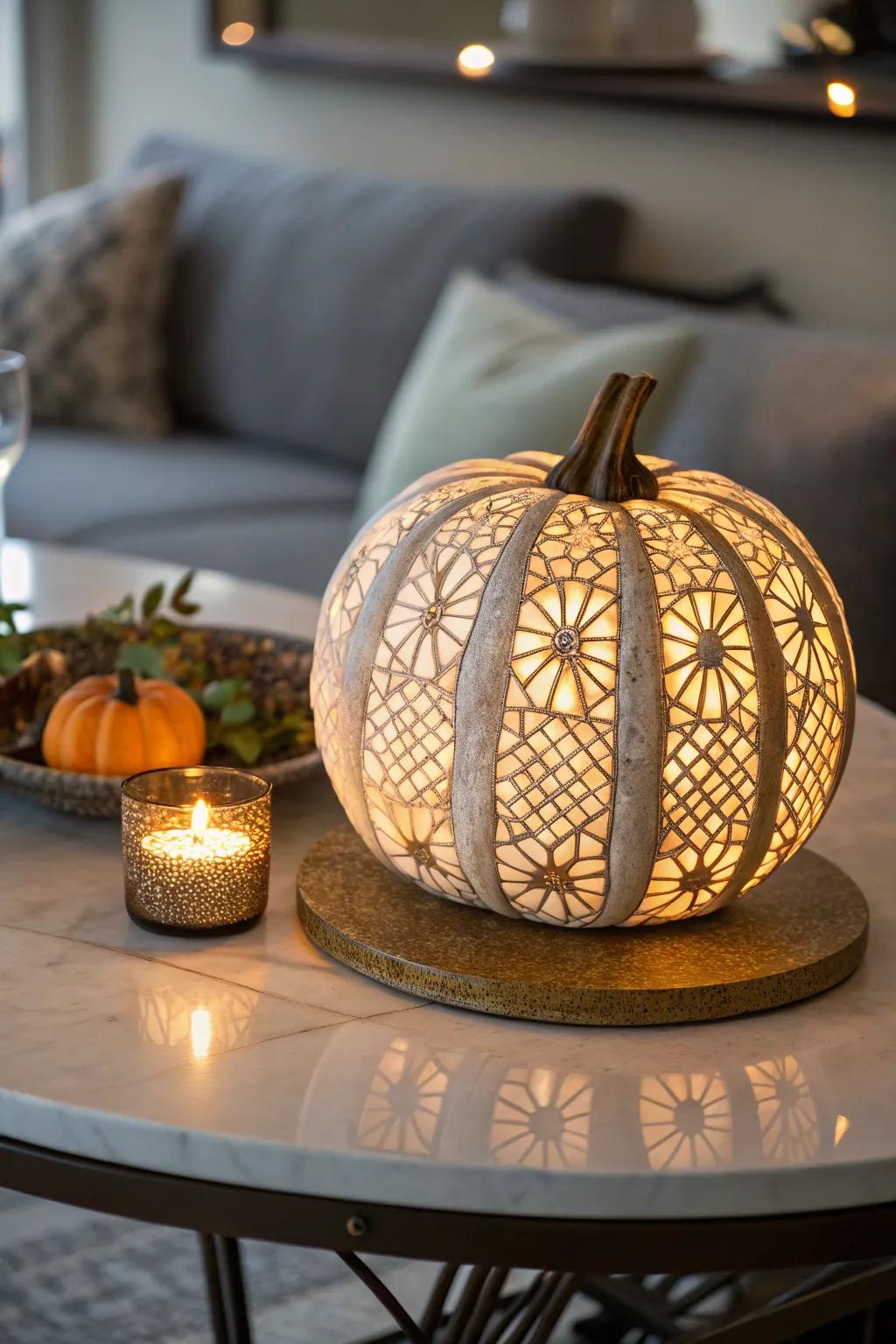 Tile carvings that brighten up the night.