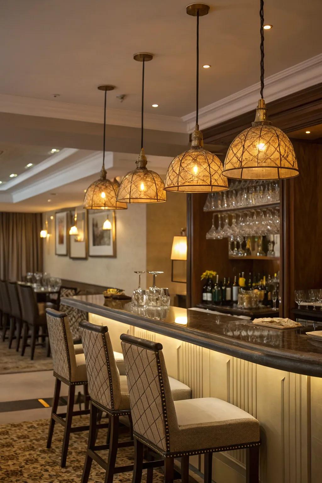 Light fittings are key to setting the mood in your bar area.