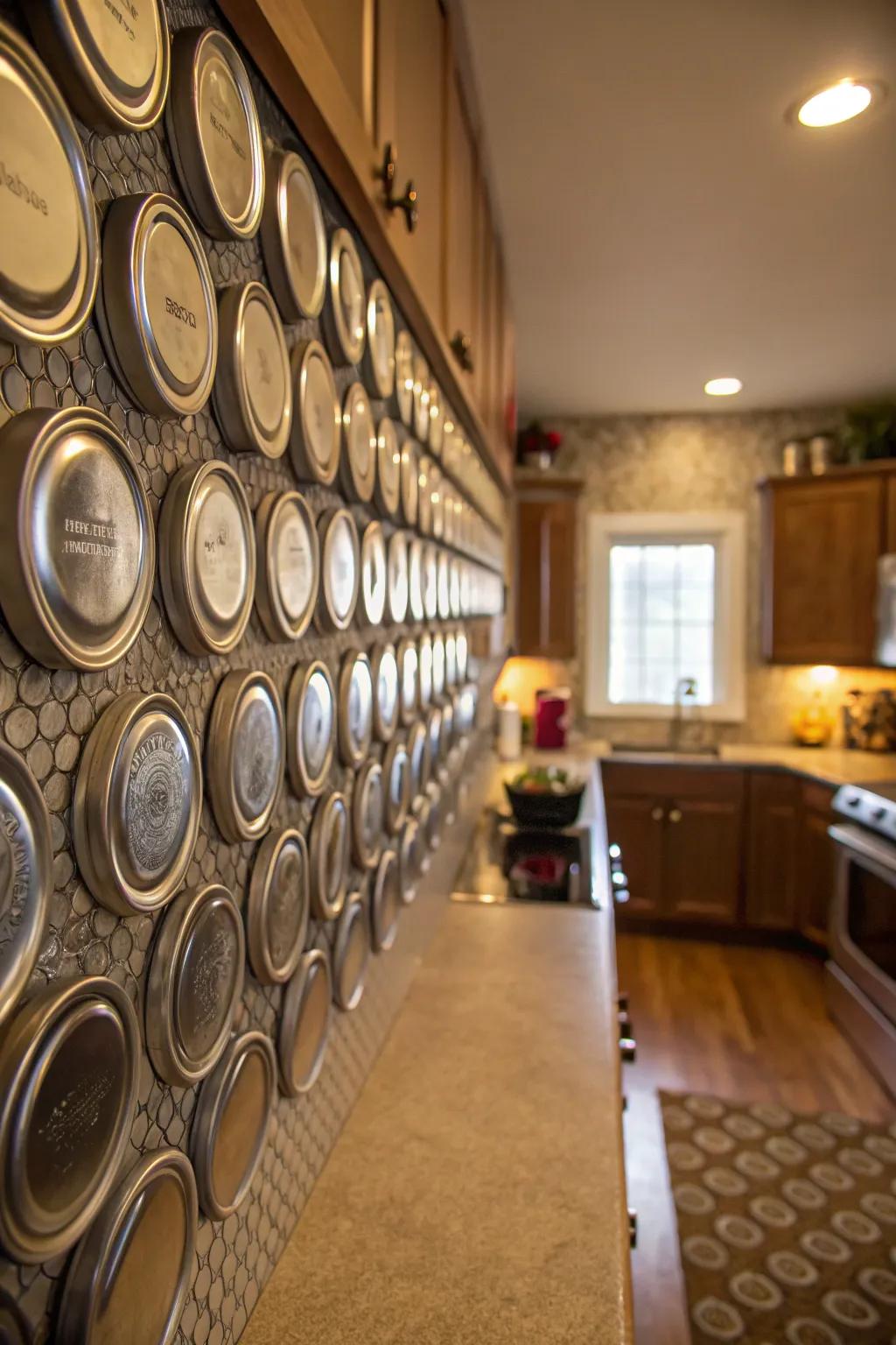 Canning jar tops reinvented for an industrial chic look.