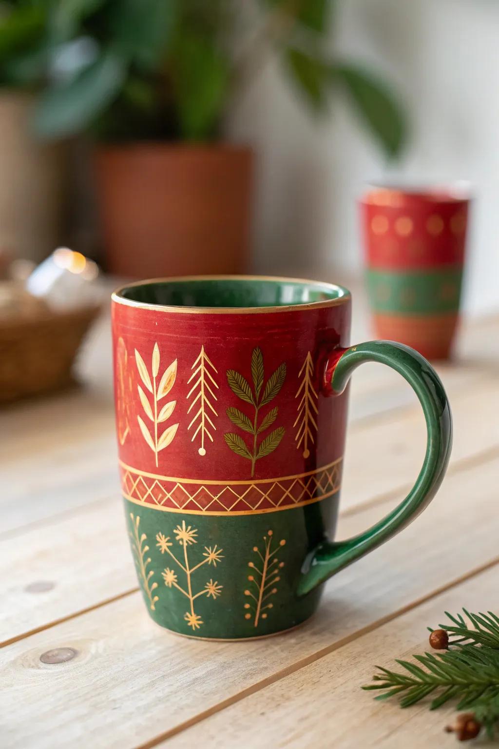 Sip stylishly this holiday season with a handcrafted cup dressed in festive joy!