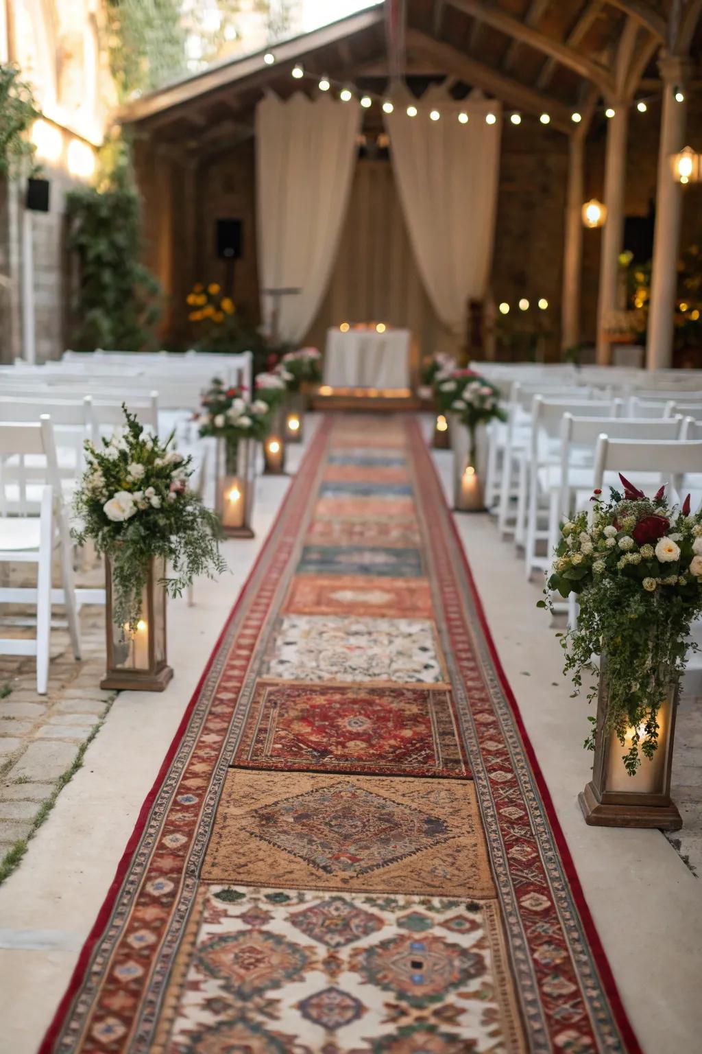 Classic floor coverings fashion a distinctive and personalized sensation to your aisle.