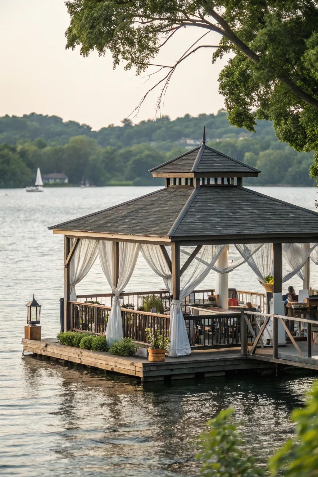 Versatile spaces make your gazebo suitable for dining, relaxing, or yoga.