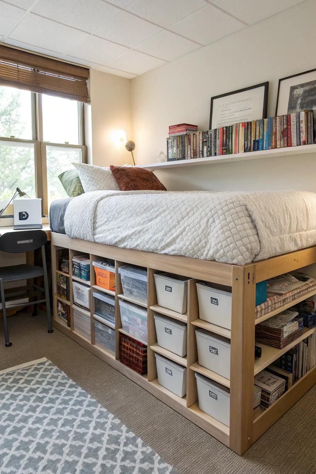 Bed lifts can double the storage space under your bed.