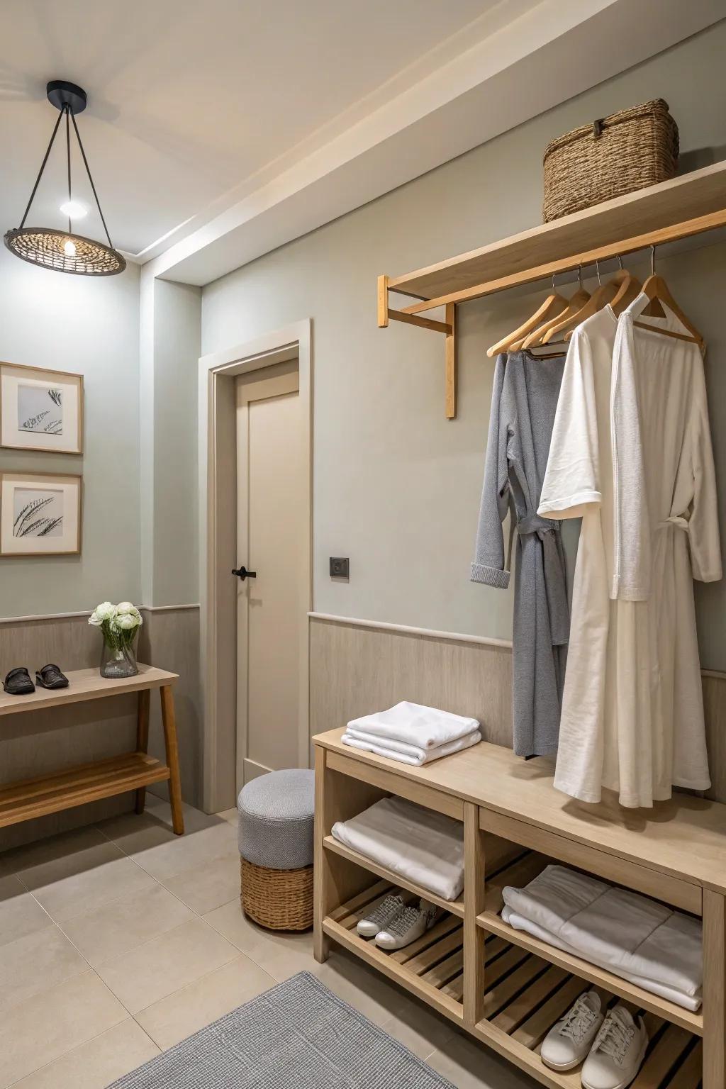 Neutral colors provide a calming and sophisticated atmosphere.