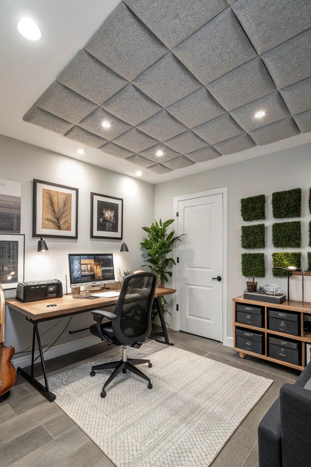 Fashionable and functional acoustic panels for a peaceful workspace.