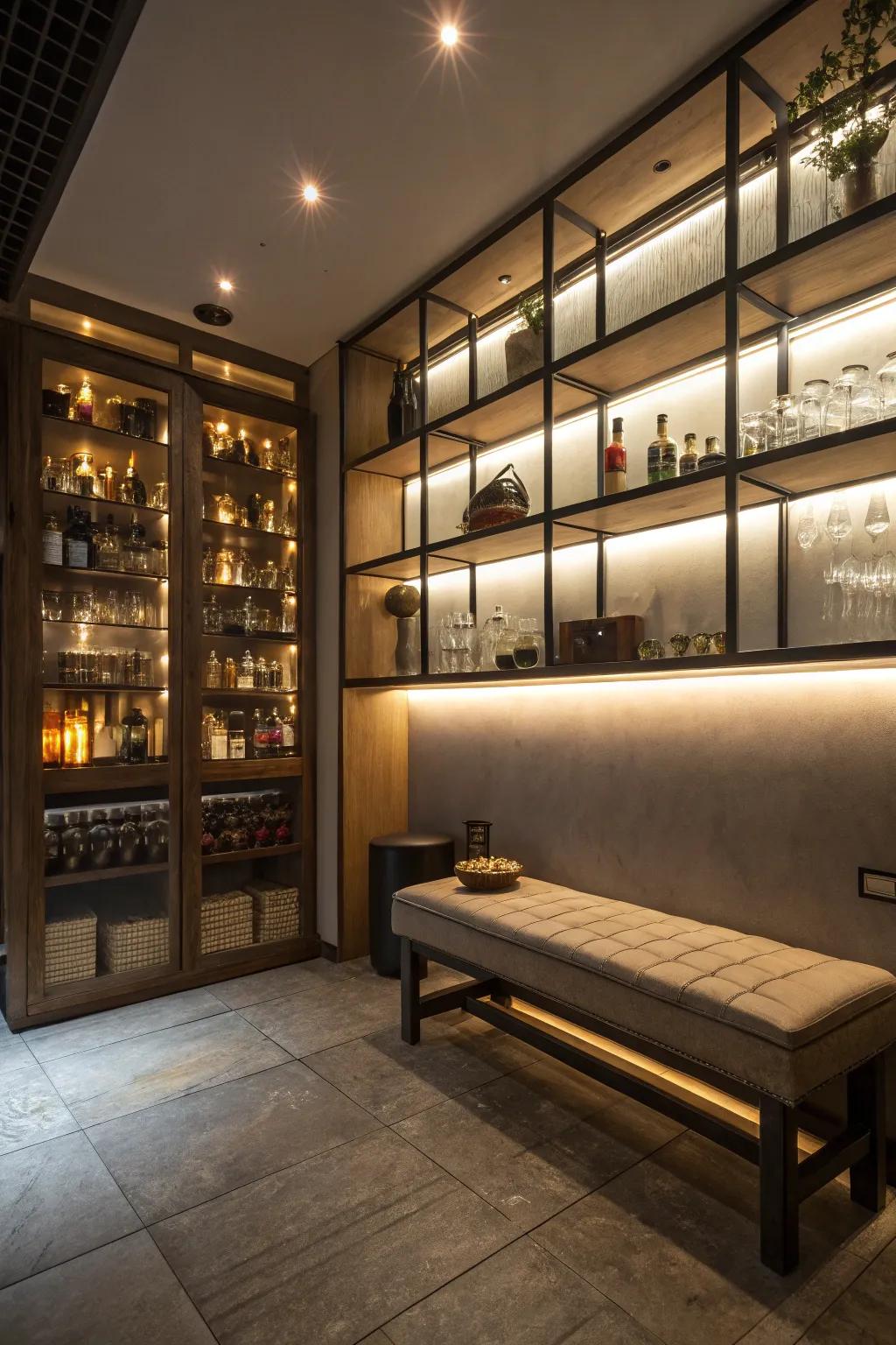 Lighting adds warmth to a drop zone.