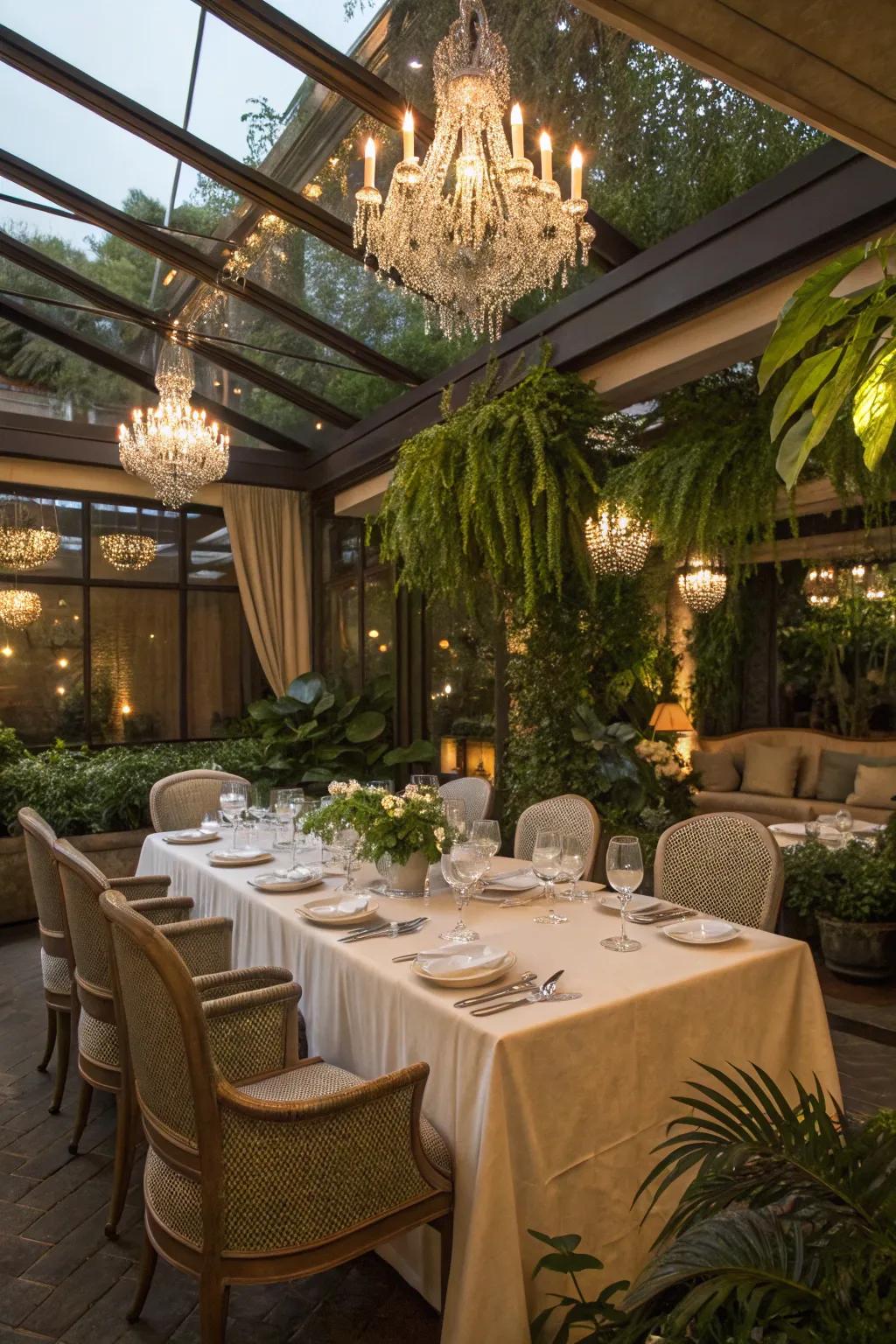 An inviting dining space on the patio, blending comfort and style.