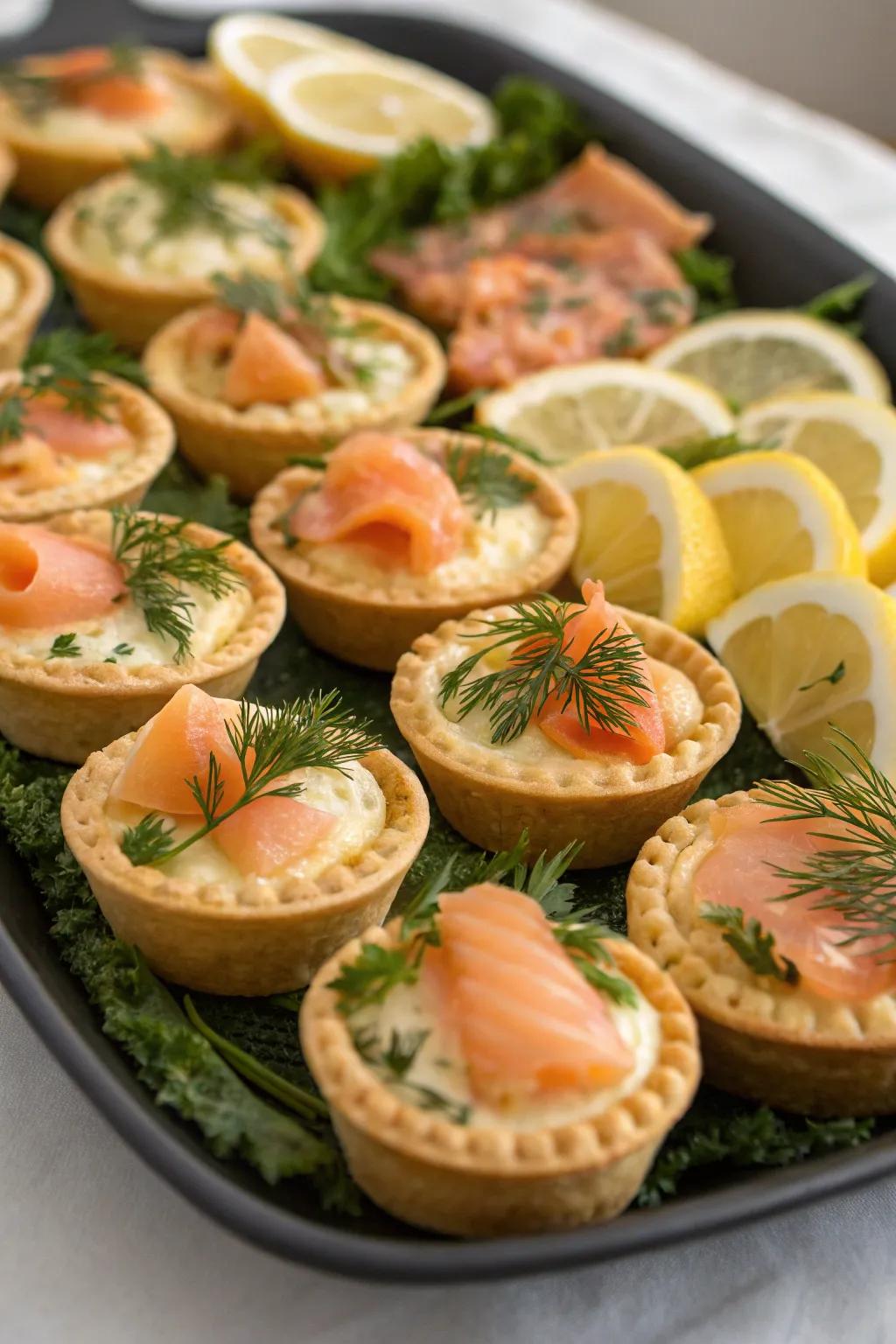 A selection of flavorful appetizers enriching the brunch with a gourmet flair.