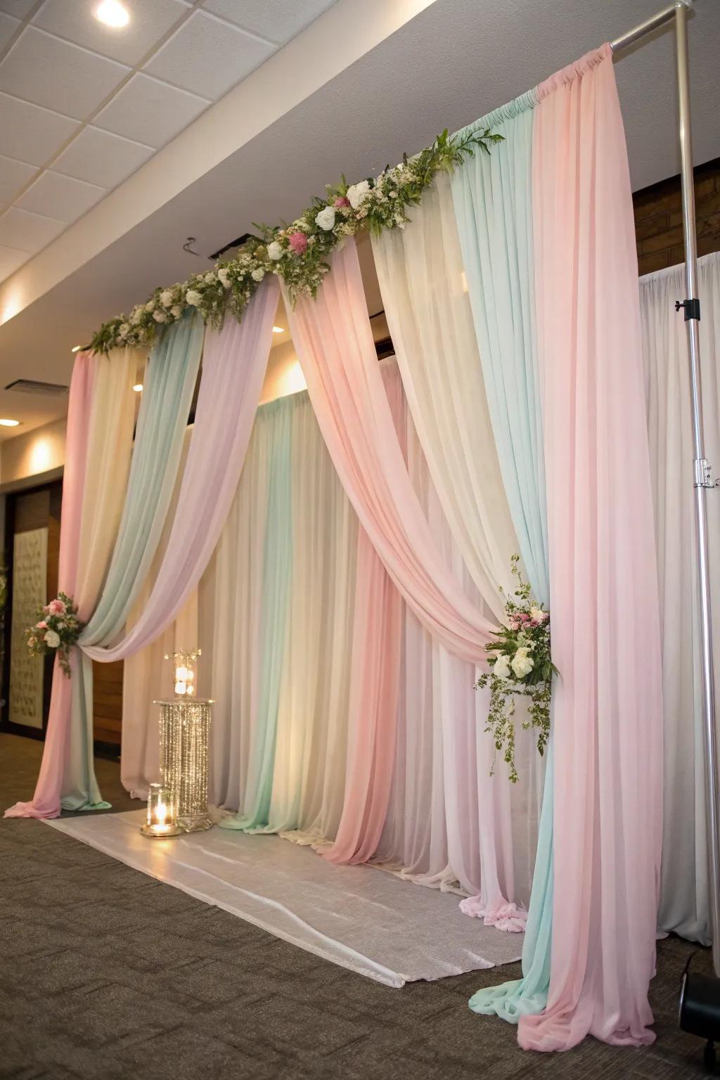 Flowing cascades produce a gentle, sophisticated aesthetic.