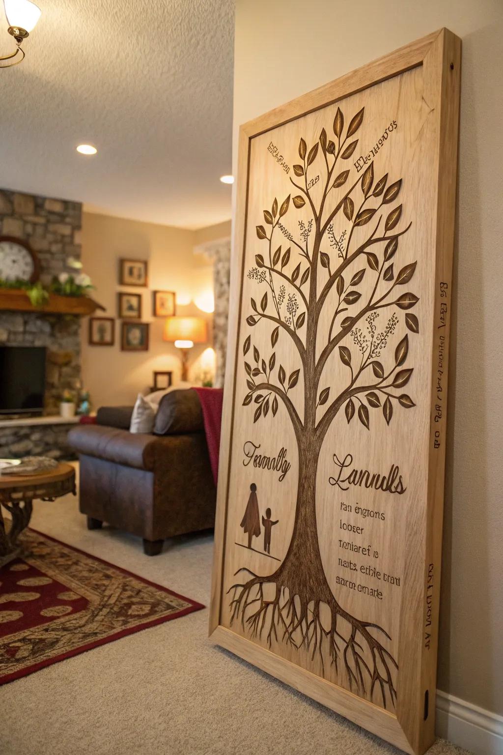 Engraved wall decor adds a personal and unique touch to your home.