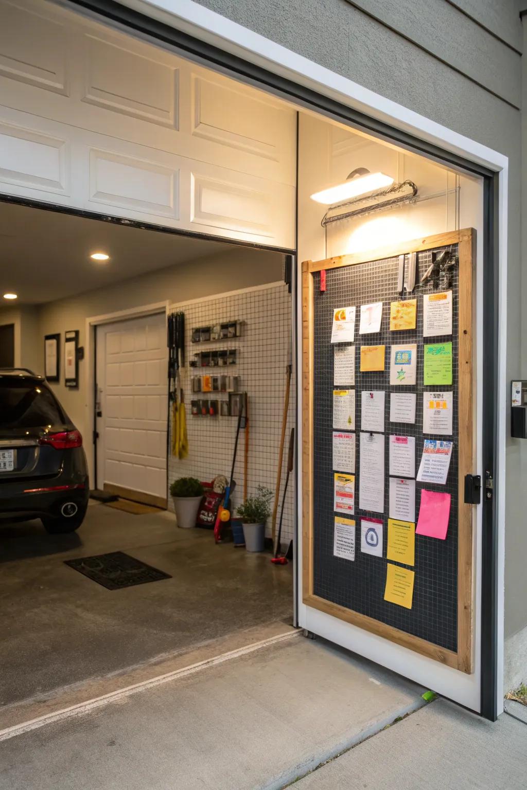A note board ensures everyone stays informed.