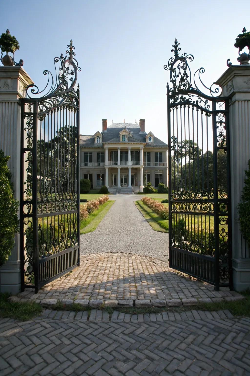 Split gateways create a balanced and impressive entrance.