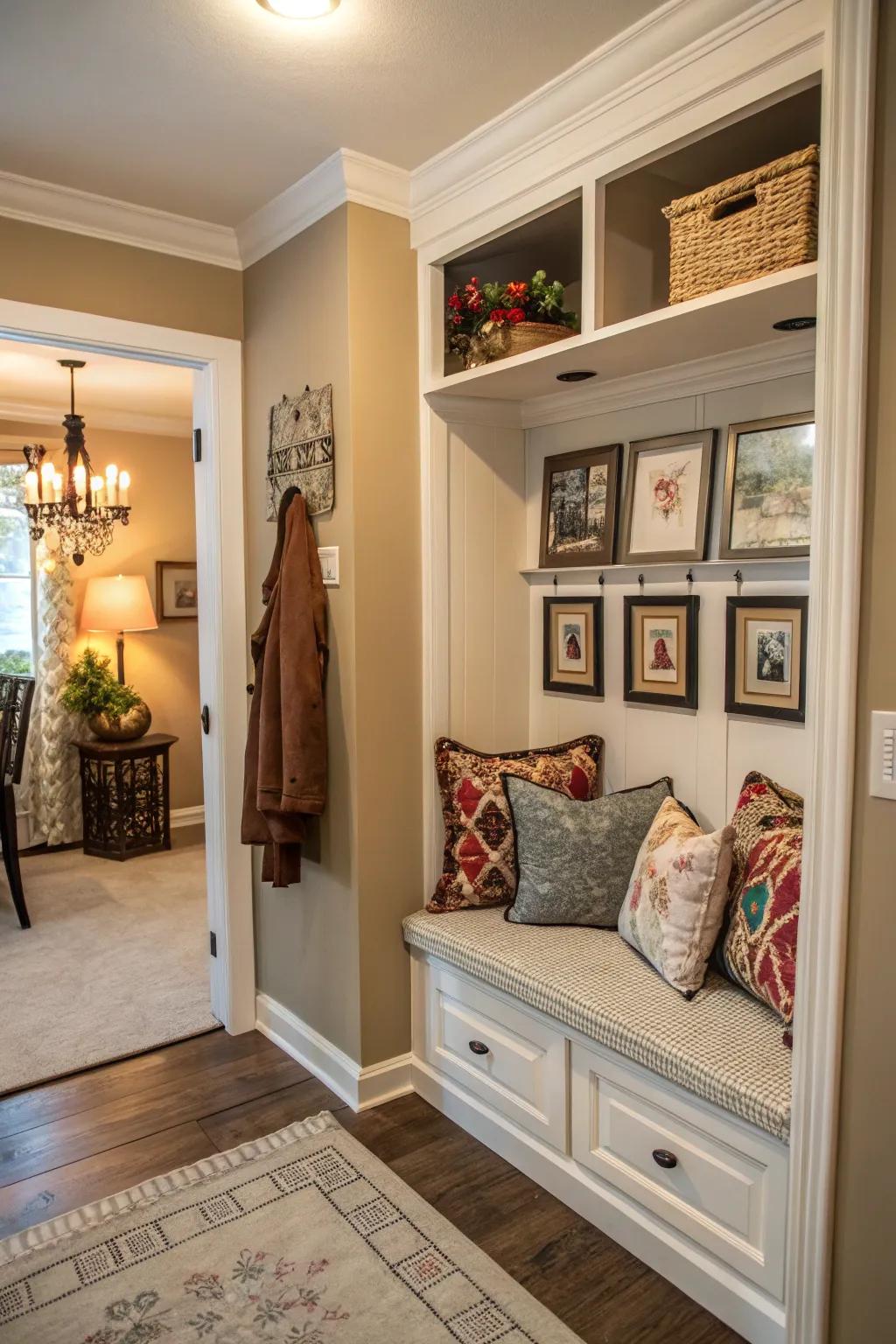 Decorative accents personalize and add warmth to the area.