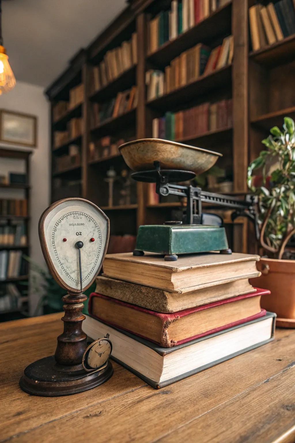 Elevating a classic balance using captivating old books.