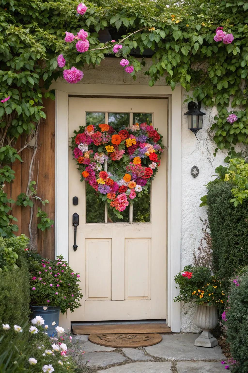 Vibrant botanical heart showcase for a pop of color.