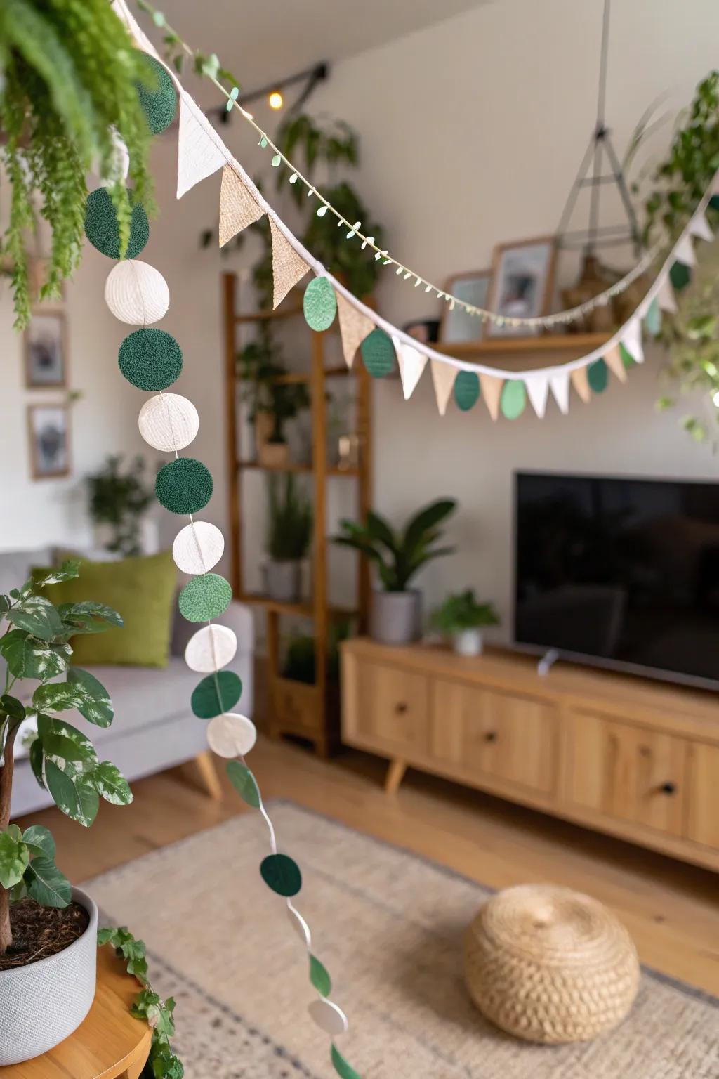 Eco-friendly felt garlands combine beauty and sustainability in home decor.