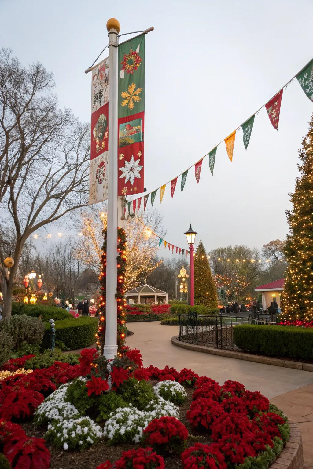 Seasonal decor adds a revitalizing and festive element to flagpoles.