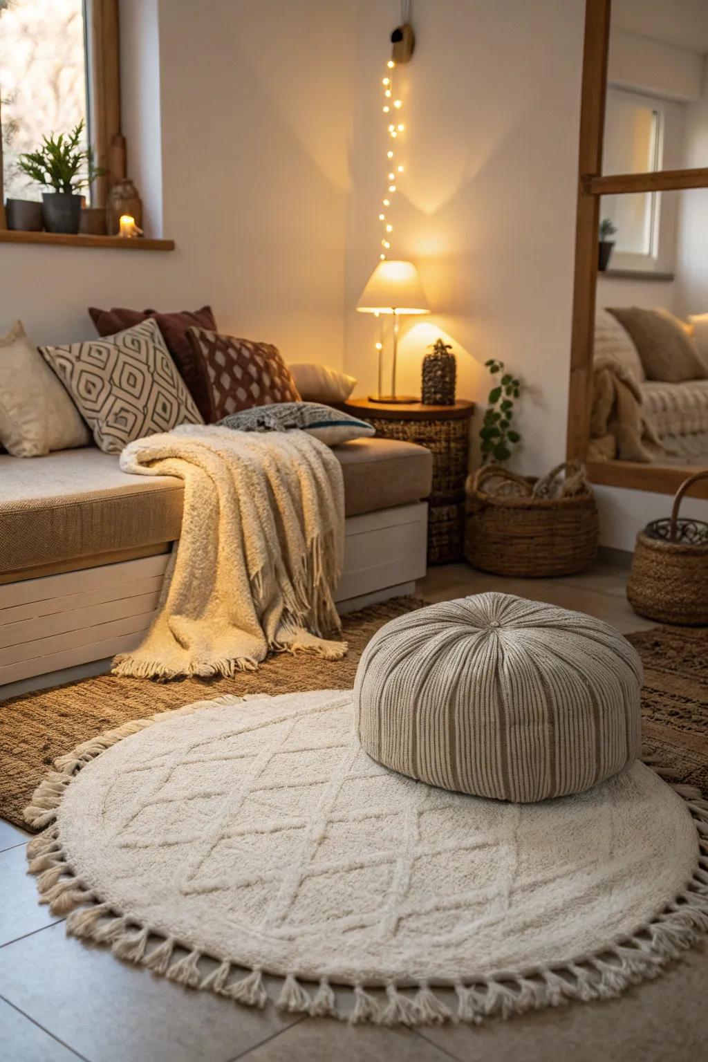 Plush doormats offer an open invitation to unwind and enjoy ultimate comfort.