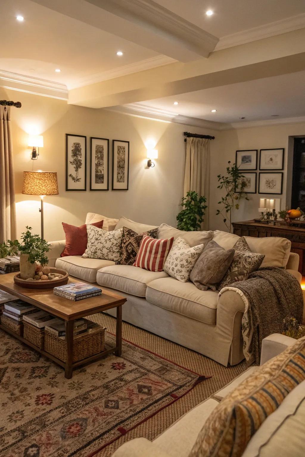 Relaxing seating makes for an ideal lounging area.