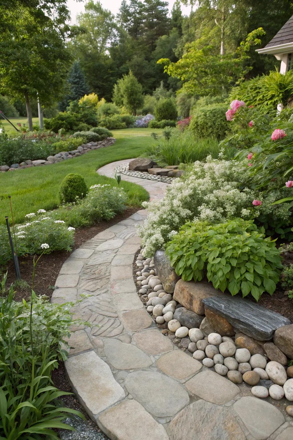 Natural stone features that add texture and timeless beauty.