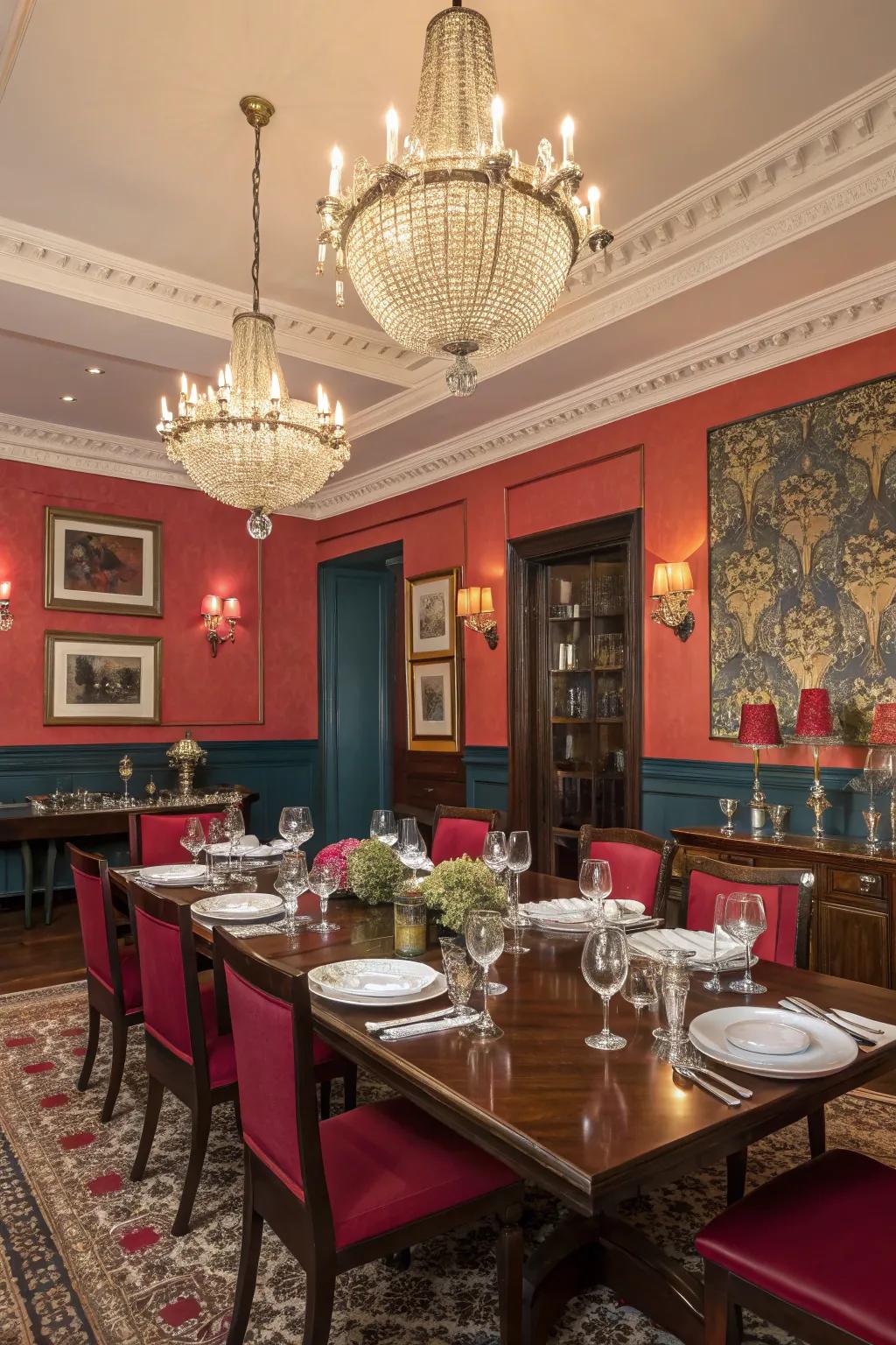 The correct color palette can transform your dining area into a dramatic or tranquil space.