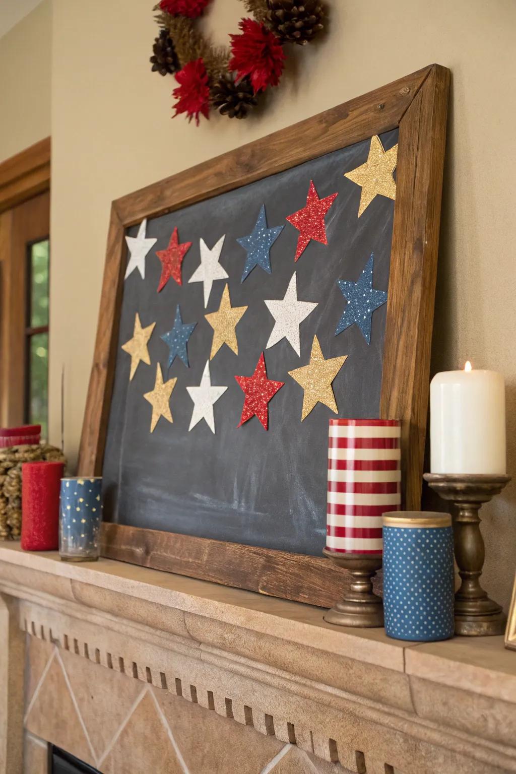 Stars and stripes with a hint of gold for a traditional appearance.