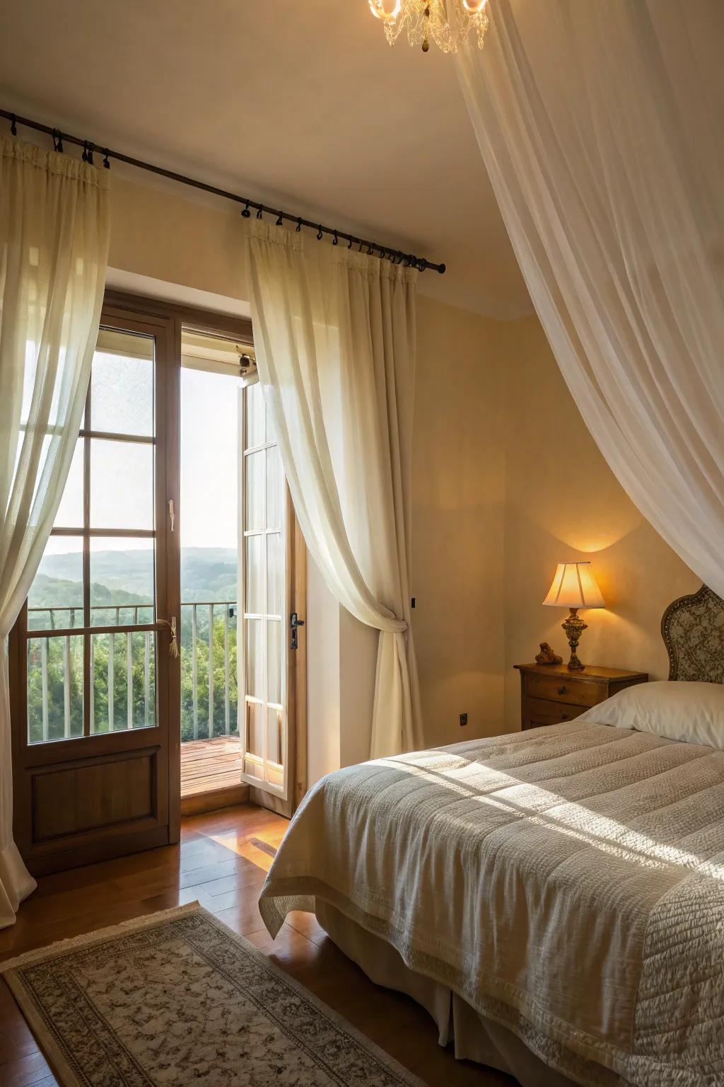 Light window coverings improve the room's openness and light.