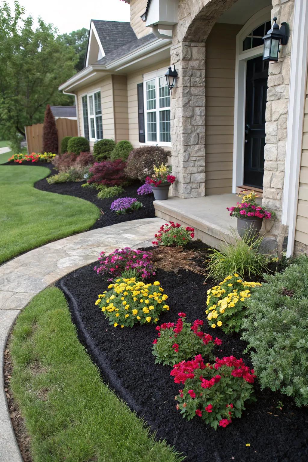 Make your entrance welcoming with ground cover and plants.