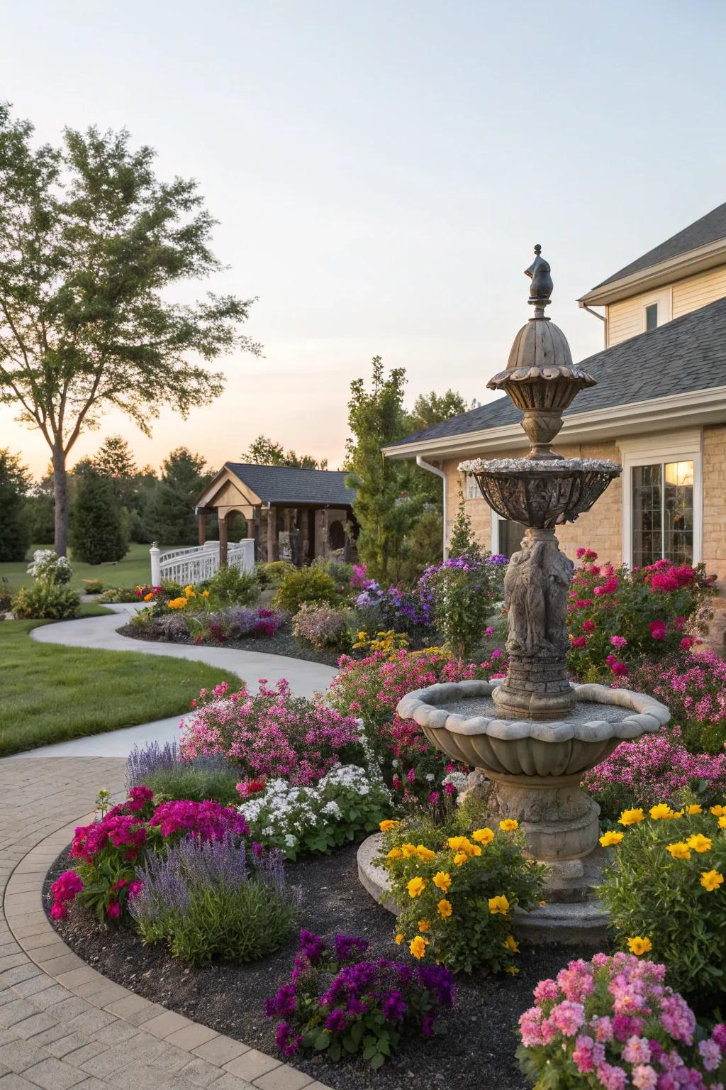 Unique garden elements can serve as compelling focal points.
