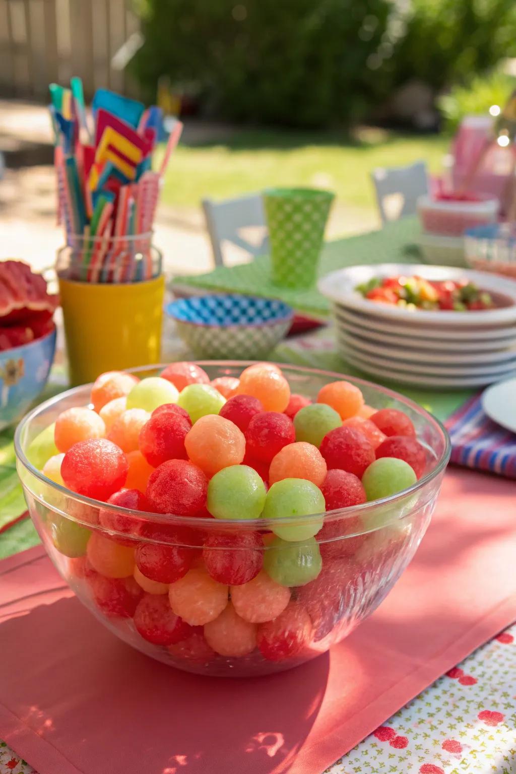 A refreshing melon ball salad perfect for summer gatherings.