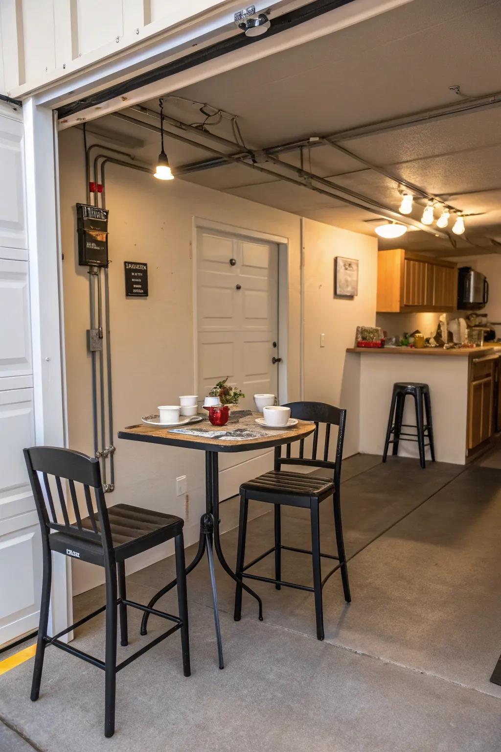 Small-scale eating zones provide snug dining experiences.