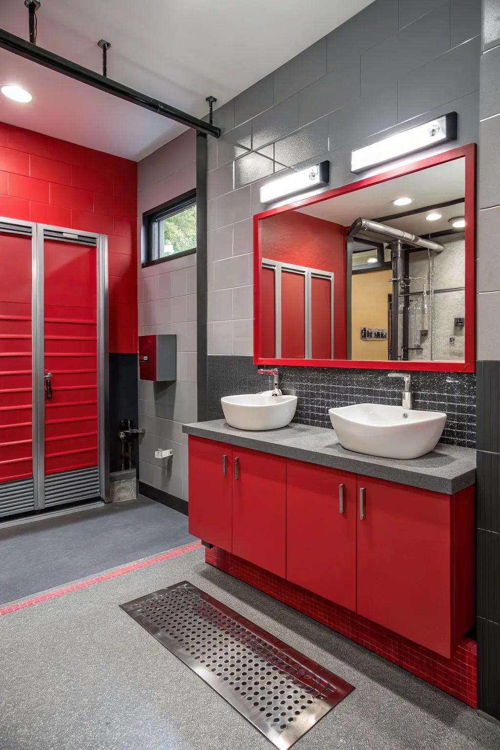 Any bathroom gains flair and personality from striking colors.
