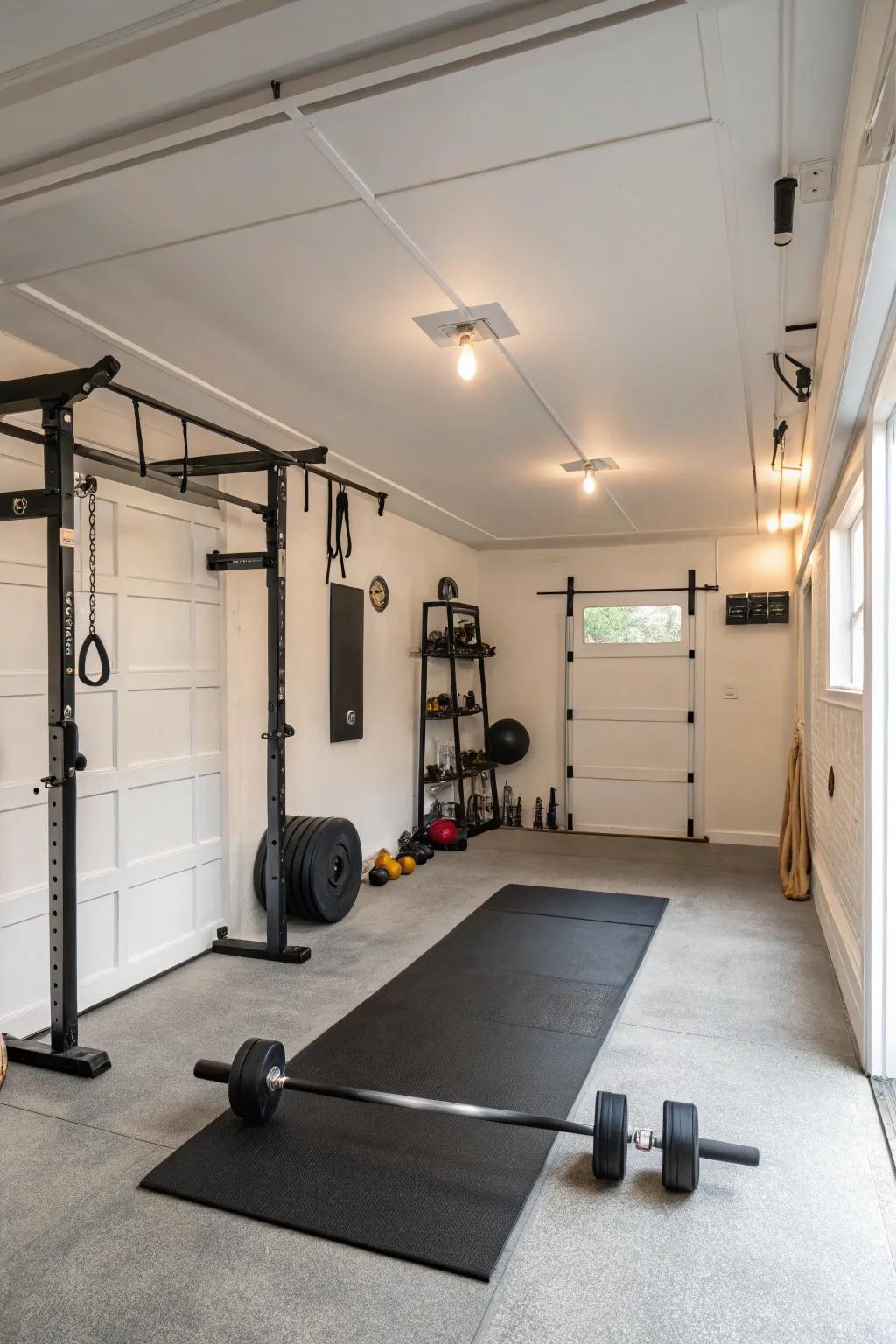 White walls give a tidy, spacious impression for concentrated exercises.