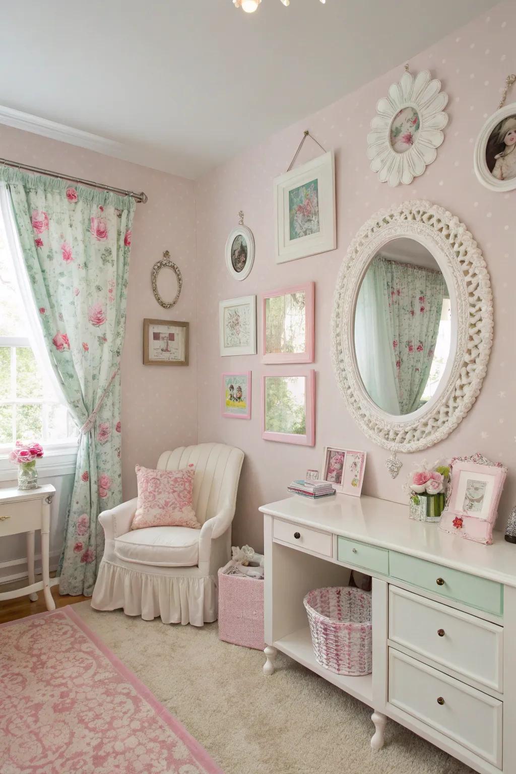 Ornamental reflections enhance light and space beautifully.