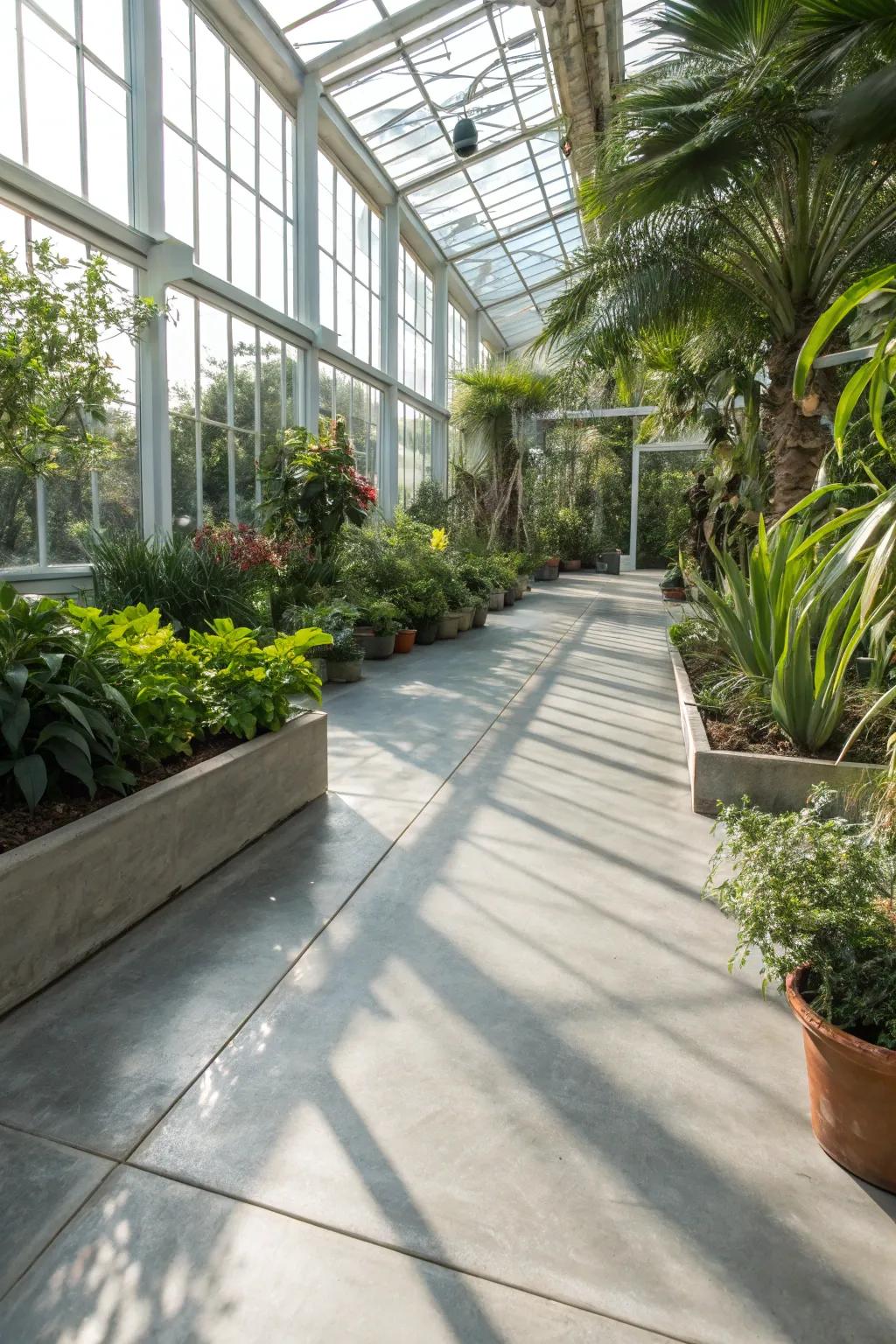 Concrete slabs offer a clean, modern appearance and durability.